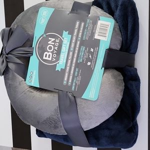 Bon Voyage Memory Foam Neck Pillow & Blanket Travel Gift Set